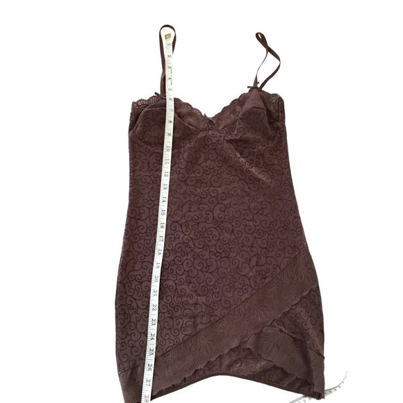 Infiore Italian Women Lingerie Taupe Lace-Trim Satin Slip Dress Lingerie 4 - Picture 10 of 10